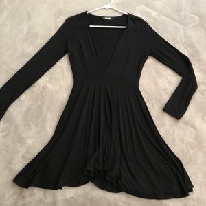 Missguided deep V long sleeve dress
